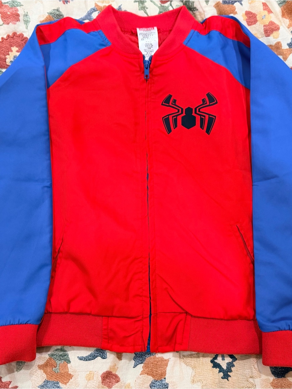 Marvel Red and Blue Spider Logo Puffer Jacket
